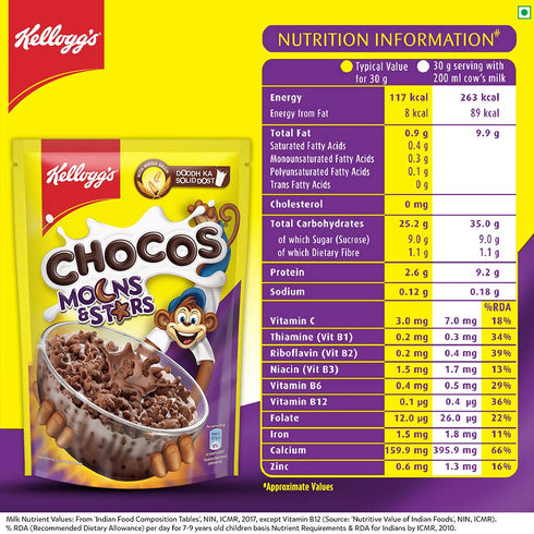 360 Kellogg's Multi Grain Chocos - Moons & Stars, g