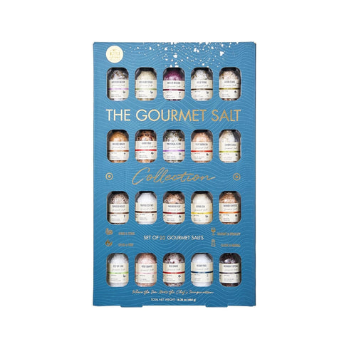 20 Pack Set, Gourmet Salt Sampler Collection - Premium Seasoning Gift Includes Truffle, Smoked, Garlic, Merlot