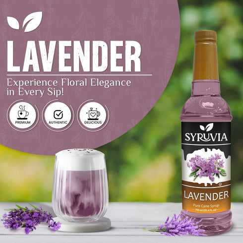 25.4 oz. Syruvia Lavender Syrup, Peanut Butter Cup Syrup & Smores Syrup - fl Premium Coffee Flavoring Syrup. Kosher
