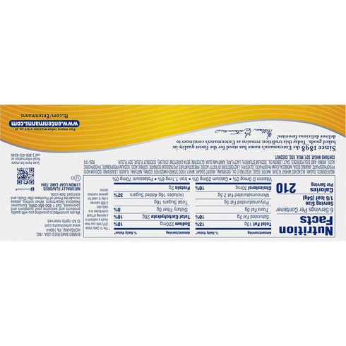 Entenmann's 11.5 oz Lemon Loaf Cake, Loaf Cake, Naturally Flavored, Box