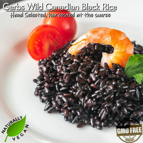 2 lbs. 14 Gerbs Wild Black Rice | No Artificial Additives, Resealable Bag | Naturally Nutty & Chewy | Top Allergen-Free