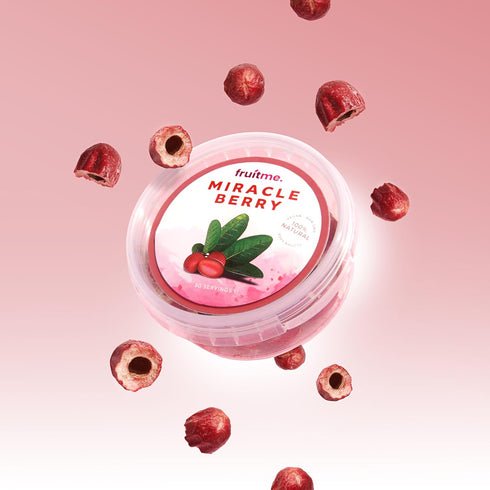 Fruit Me 30 Miracle Berry Whole Fruit - Gently Dried Miracle Fruit Seedless Halves - Sweeten Those Sour Moments