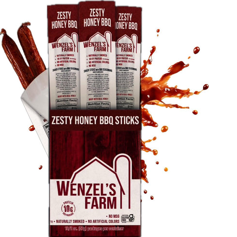 Wenzels Farm Zesty Honey BBQ Sticks Supports Active Lifestyles Flavorful, Naturally Smoked