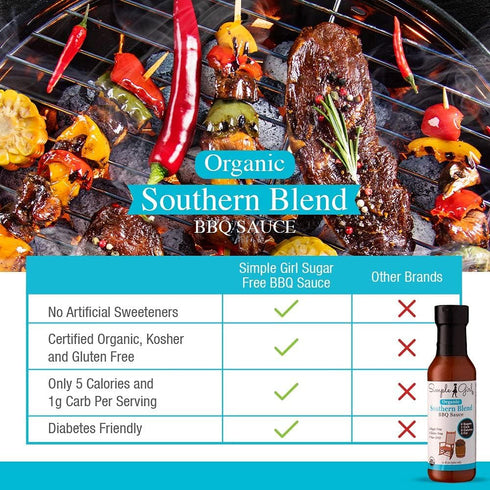 Simple Girl Country 12oz 3 Pack Organic BBQ Sauce - Carolina, Sweet, Southern Blend - Organic, Gluten Free, Vegan