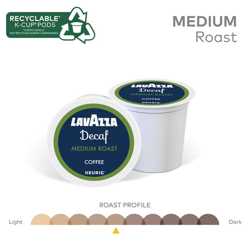88-Count (4 Packs 22) Lavazza Decaf, Single-Serve Keurig K-Cup Pods, Medium Roast Coffee, Box