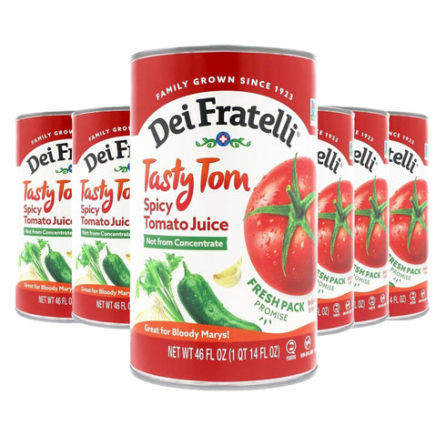 Dei Fratelli Tasty Tom Spicy Tomato Juice, Not from Concentrate, 46oz (6