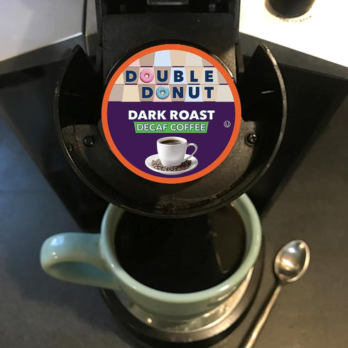 100 Count Double Donut Coffee Decaf Dark Roast Coffee Pods, Extra Bold Blend Coffee, Single Serve Coffee For Keurig K