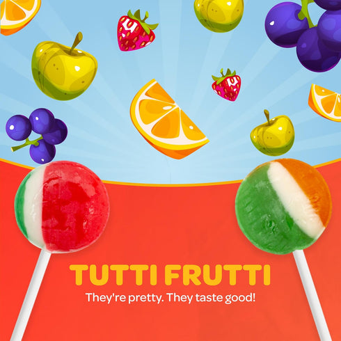 2 Pack (80 Count) Fruit Lollipops - Pound Bulk - Assorted Fruit Flavored Hard Candy - Hard Candy Individually Wrapped