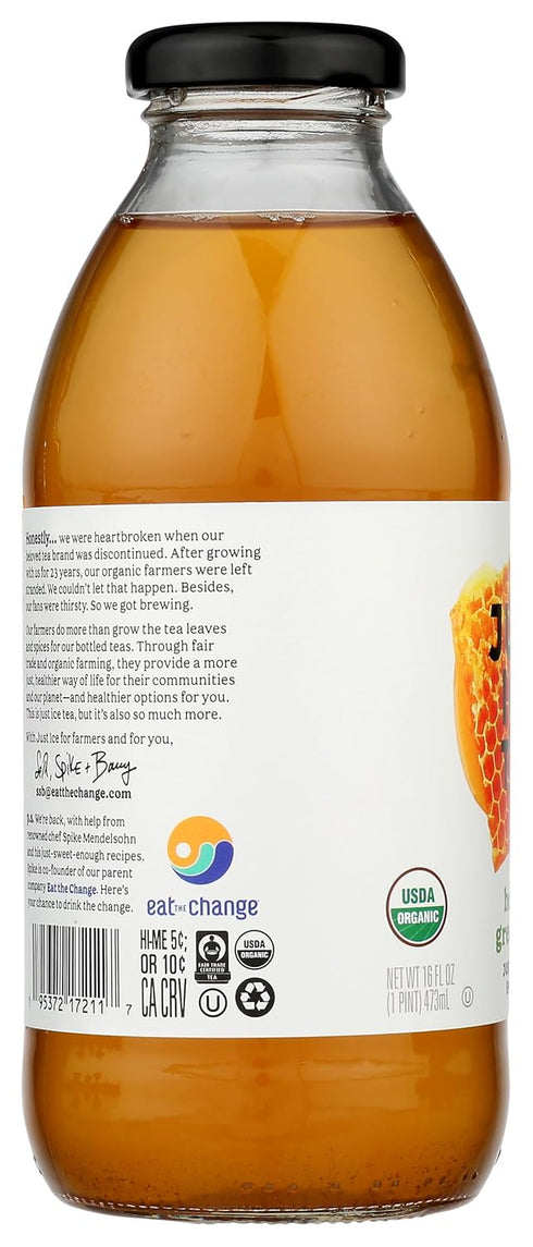 Eat The Change 16 (Pack 12) Just Ice Tea Organic Honey Green Tea, Kosher, Fluid Ounces