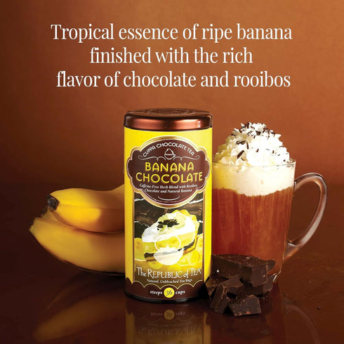 The Republic of Tea Banana Cuppa Chocolate Tea Bags, 36 Tea Bag Tin