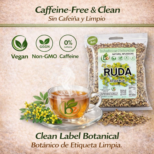(4 oz) 100% Ruda Seca Herbal Tea Natural Rue Dried Herbs (Ruta graveolens) Traditional Botanical Infusion Wildcrafted