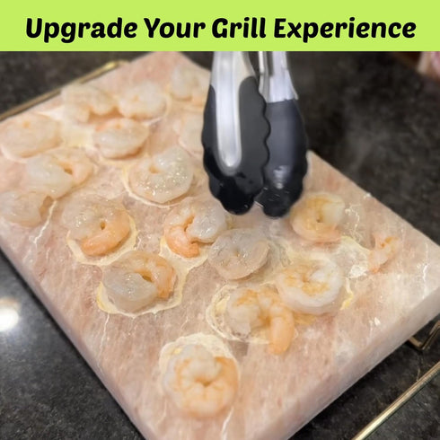 12x8x1.5 Himalayan Salt Block Cooking Plate for Cooking, Grilling, Cutting and Serving, with Steel Tray & Recipe
