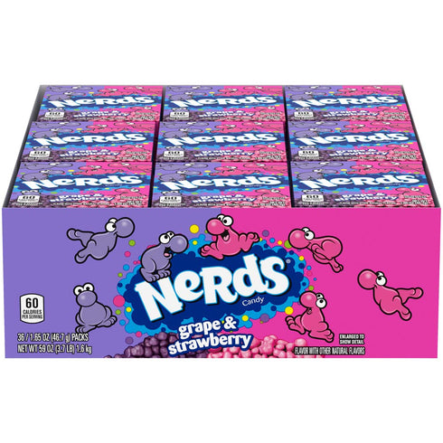 Nerds Grape & Strawberry Candy 1.65 Ounce, Pack of 36