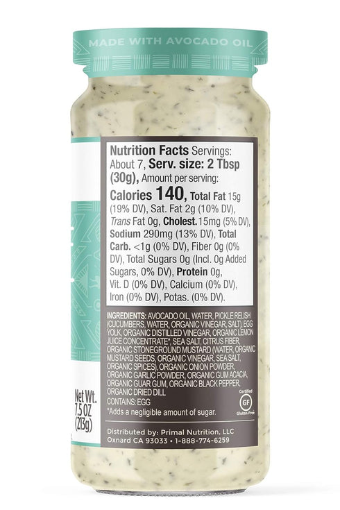 Primal Kitchen Tartar Sauce, 7.5 Oz