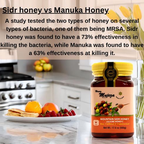 100% (500g 17.6oz) Authentic Mountain Sidr Honey Jujube Honey, Supports Mental Health, Memory and Cognition, Natural