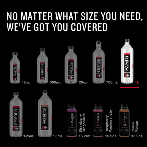1 Pack 6 99.9% 9.5 Essentia Bottled Water, Liter, of Bottles; Pure, Infused with Electrolytes for a Smooth Taste, pH