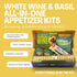 20 Count Pack Crackerology White Wine & Basil Gourmet Artisan Snack Kits, Crackers Plus Toppings, Easy & Simple