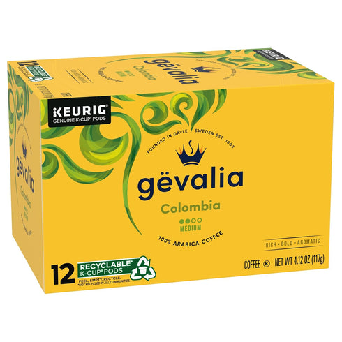 12 (Pack 3) Gevalia Colombian Coffee K-Cup Pods ct. Box