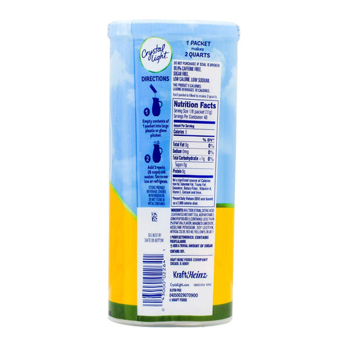 6 Count Packets Crystal Light Sugar-Free Decaffeinated Lemon Iced Tea Naturally Flavored Powdered Drink Mix Pitcher