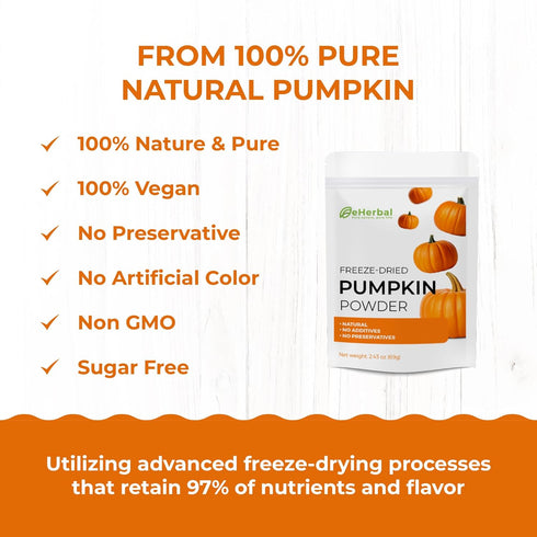 Set| (2 2.43 oz) eHerbal Super Veggie Powder Freeze-Dried Pumpkin Powder & Broccoli Powder