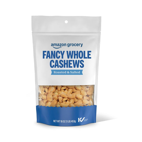 Amazon Grocery, Fancy Whole Cashews, Roasted & Salted, 16 Oz (Previously Happy