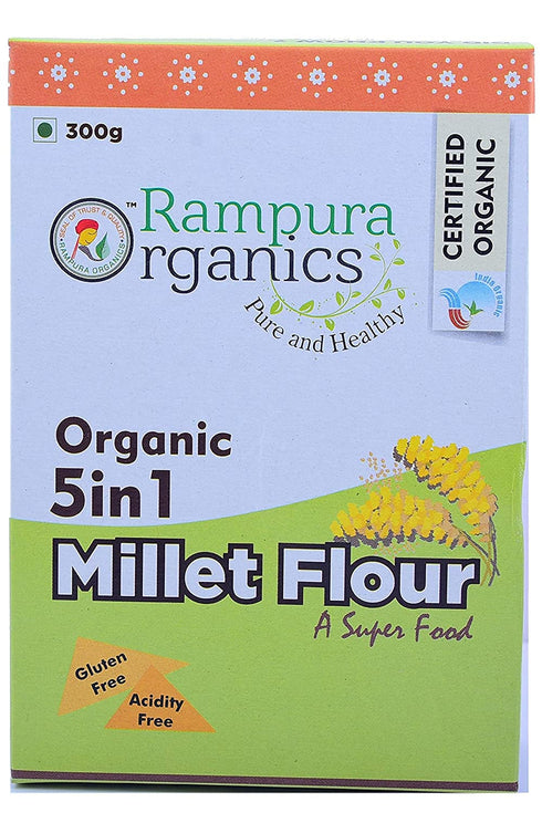 Rampura Organics (Karnataka) Organic 5in1 Millet Flour, Gluten Free, Acidity Free - (Pack of