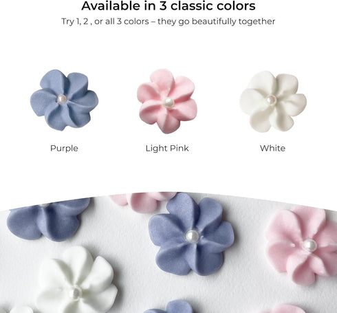 (72 Count), 72 Count) Mini Edible Royal Icing Flowers Petite Edible Flower Cake Decorations, Edible Flowers