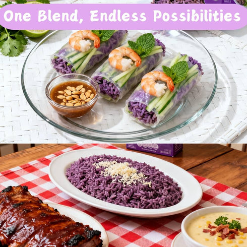 14.11OZ Dried Ube Konjac Rice Purple Sweet Potato Shirataki Rice Alternative Low Carb, Keto Friendly, Gluten-Free