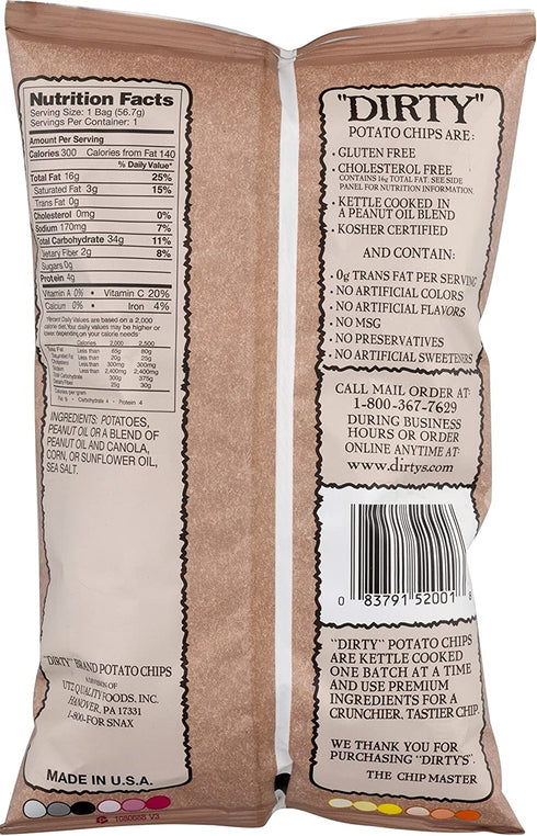 2 Oz (Pack 5) Dirty Kettle Potato Chip Sea Salted