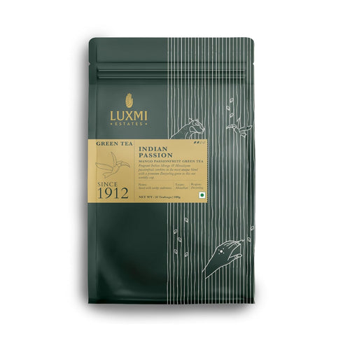 Luxmi Estates - Mango Passionfruit Darjeeling Green Tea, 50 Tea Bags (100g/3.52oz),
