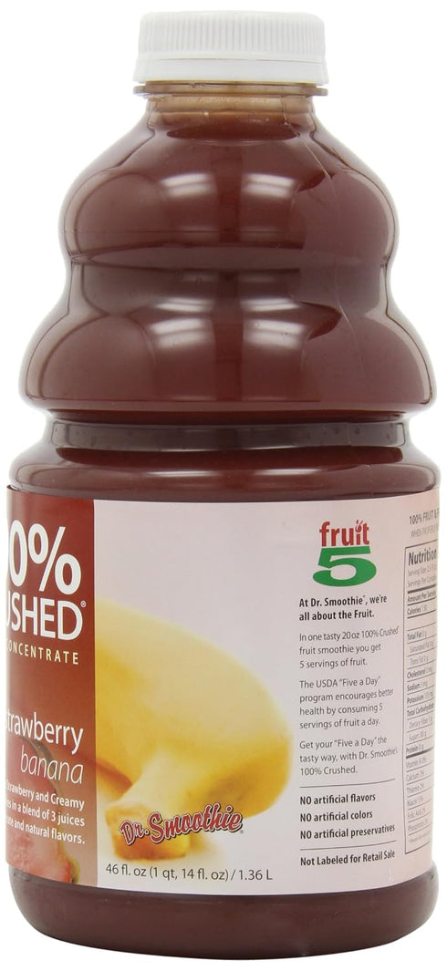 100% 46-Ounce (Pack 2) Dr. Smoothie Crushed Fruit Smoothie, Strawberry Banana, Bottles