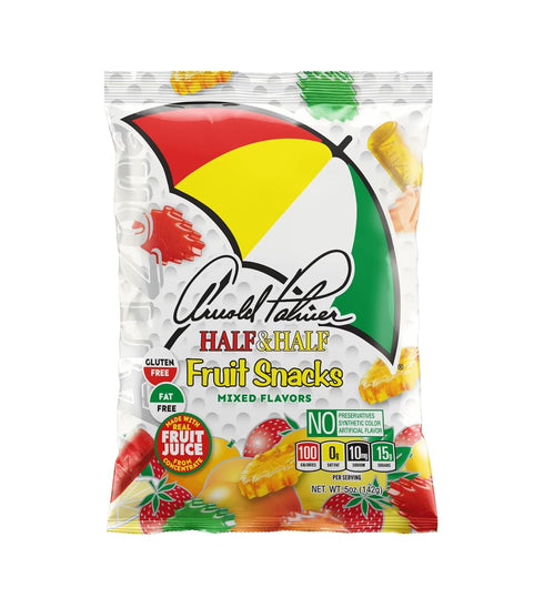 Gummy 5 (Pack 12), 60 Arizona Arnold Palmer Half and Half Fruit Snacks, Gluten Free Mixed Fruit Chews, Ounce Individual