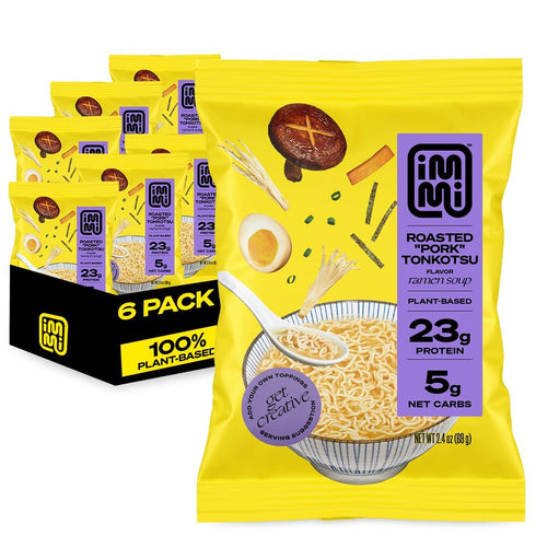 immi Roasted "Pork" Tonkotsu Ramen, 100% Plant Based, Keto Friendly, Low Carb,