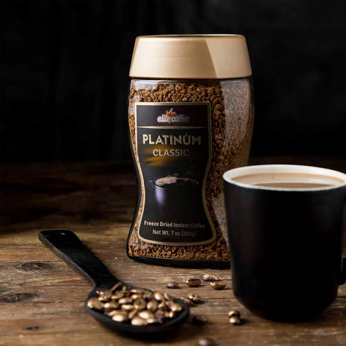 7.5oz (2 Pack) Elite Platinum Freeze Dried Instant Classic Coffee | Kosher for Passover | Glass Jar | Rich Aroma