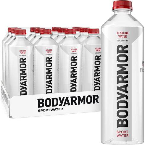 BODYARMOR SportWater Alkaline Water, Superior Hydration, High Alkaline Water pH 9+, Electrolytes,
