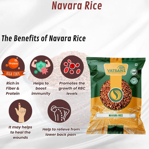 VATSAN 2lbs Navara Red Rice Ayurvedic Natural & Unpolished Kerala Traditional Whole Grain Cereal