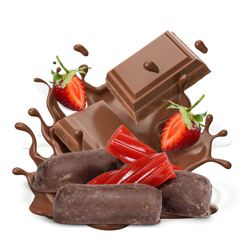 5 lbs Chocolate Covered Strawberry Licorice Bits by Its Delish, Bag Bulk | Strawberry Licorice Bites Coated in Dark