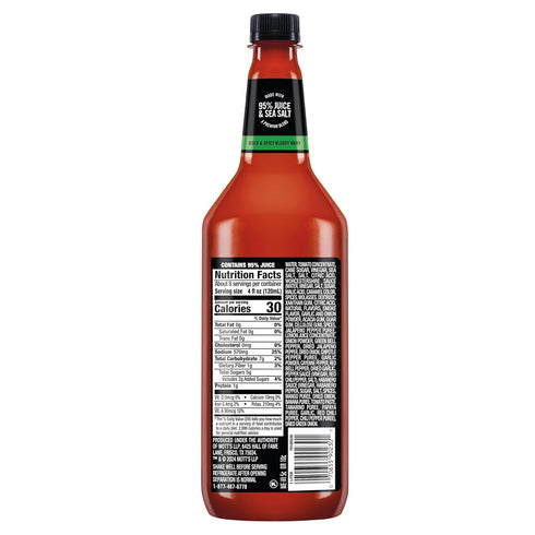 Mr & Mrs T 1 (Pack 4), Bold & Spicy Bloody Mary Mix, L bottle of Spicy Cocktail Juice Mixer, Bold Flavors, Perfect
