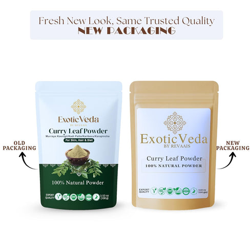 100g (3.53oz) Exotic Veda Curry Leaf Powder Kadi Patta (Murraya koenigii) | Vegan, NonGMO, AdditiveFree Indian Spice |