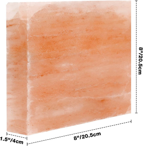 DOBADN 8"x8"x1.5" Himalayan Salt Block Cooking Plate, Square Easy Salt Slab and Grilling Stone for Grilling, Cooking