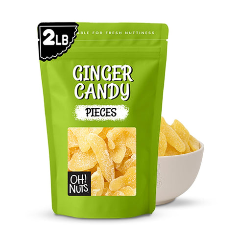 Oh! Nuts Ginger Candy - 2 lb - Dried Fruit Slices -