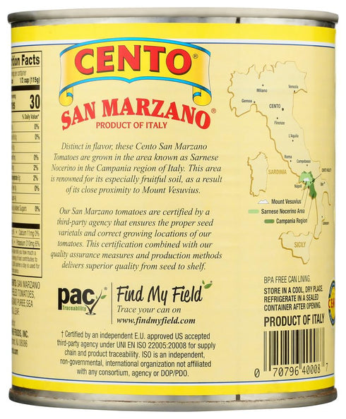 Cento 3 28 oz San Marzano Peeled Tomatoes - Certified San Marzano Italian Plum Tomatoes Highest Quality Gluten free