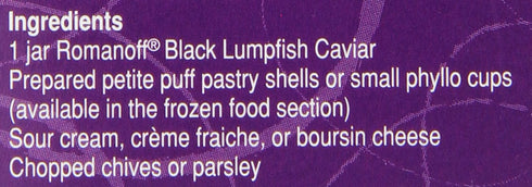 Romanoff 2 oz, Caviar Black Lumpfish, Whole