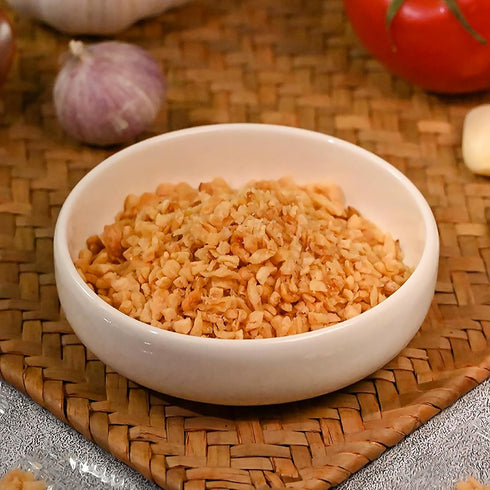 11.3oz 320g, Crispy Fried Garlic - No Salt | Dehydrated | Chopped | Dried Minced Garlic, Crunchy Asian Seasoning