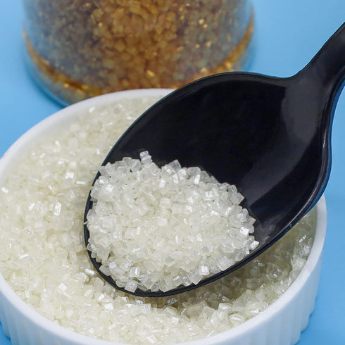 LEBERY Sanding Sugar, White Edible Sprinkles for Cake Decorating, 3 oz Crystal Candy for Wedding Baking