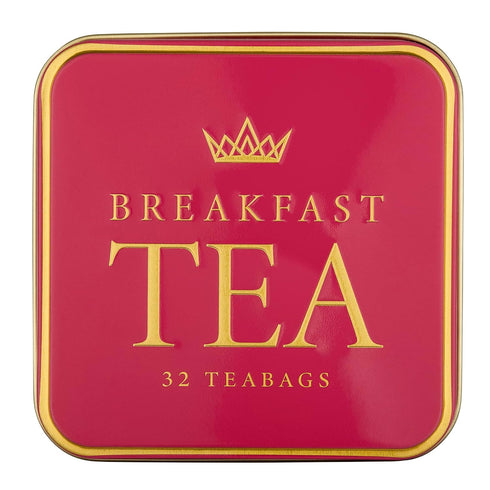 32 New English Teas Victorian Garden Tea Tin with English Breakfast Teabags Tapestry Inspired Tin with Decorative Pink