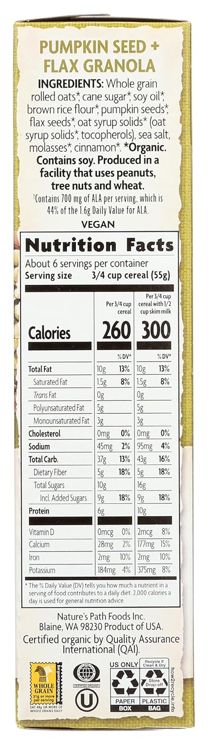11.5 oz Nature's Path Flax+ w/Pumpkin Seeds Granola