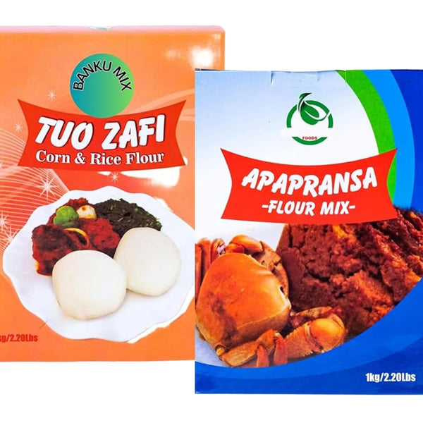 Premium Banku Mix and Apapransa Banku Mix Flour Bundle 2 Pack Ghanaian