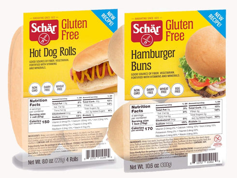 Schar Gluten Free Hot Dog and Hamburger Bun Combo | 8 Total