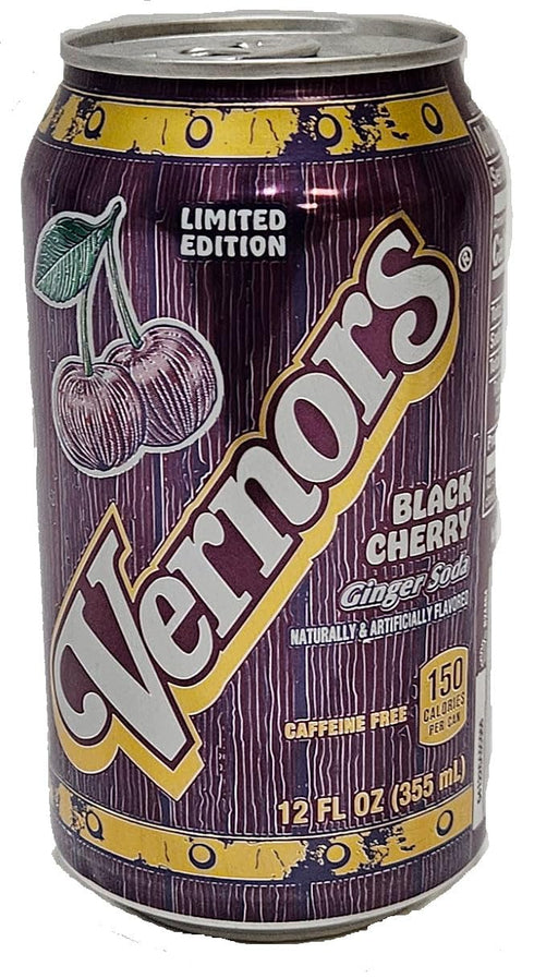 Vernors 12-fluid 12-count pack ginger ale (soda) Black Cherry flavored soda pop, ounce cans, fridge